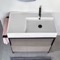 Console Sink Vanity With Ceramic Sink and Grey Oak Drawer, 35